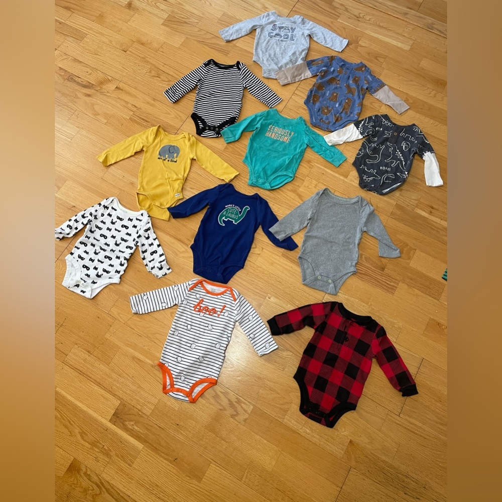 11 6-9month baby boy long sleep onesies